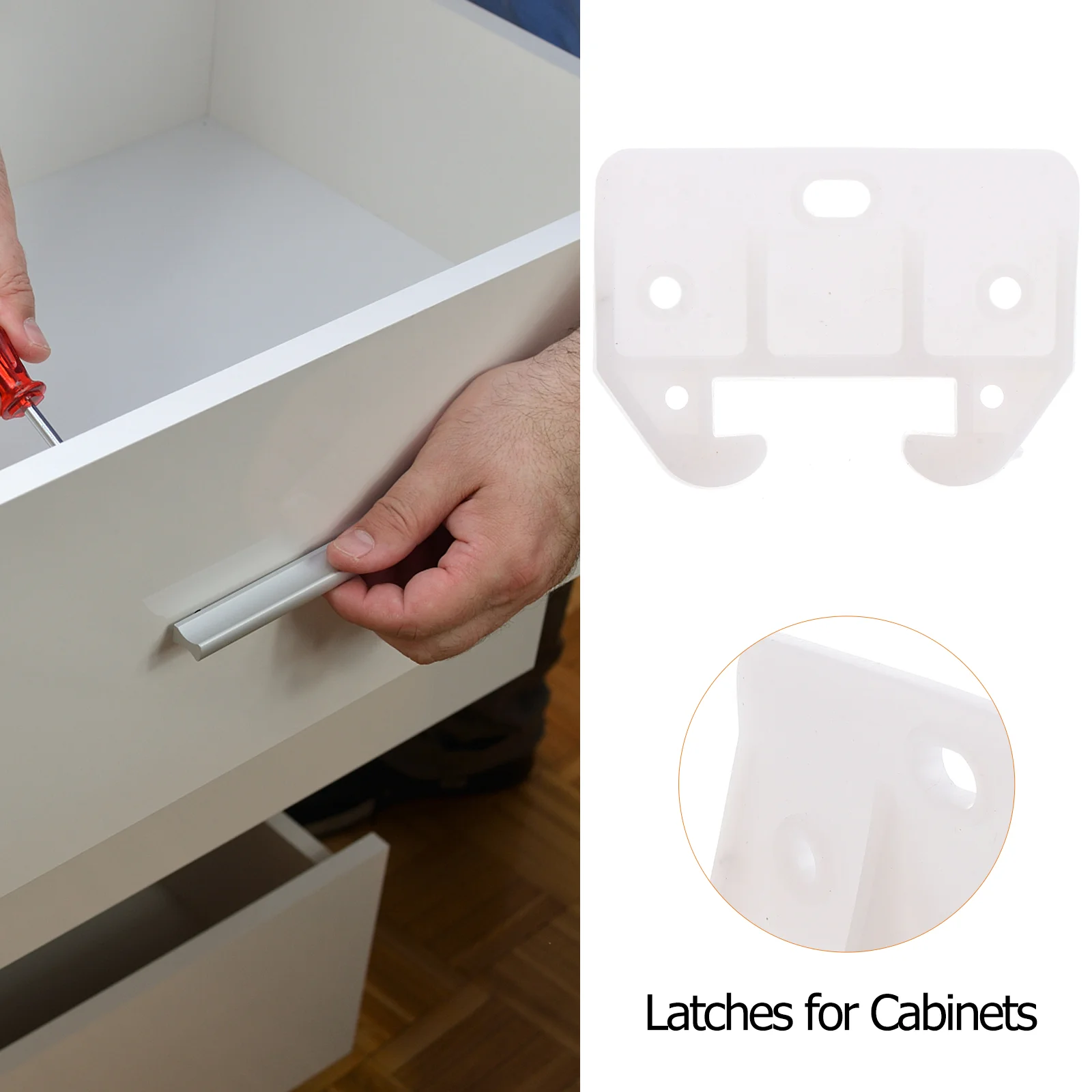 10 Pcs Drawer Rail Parts Plastic Guides Track Latches for Cabinets Slides Slider