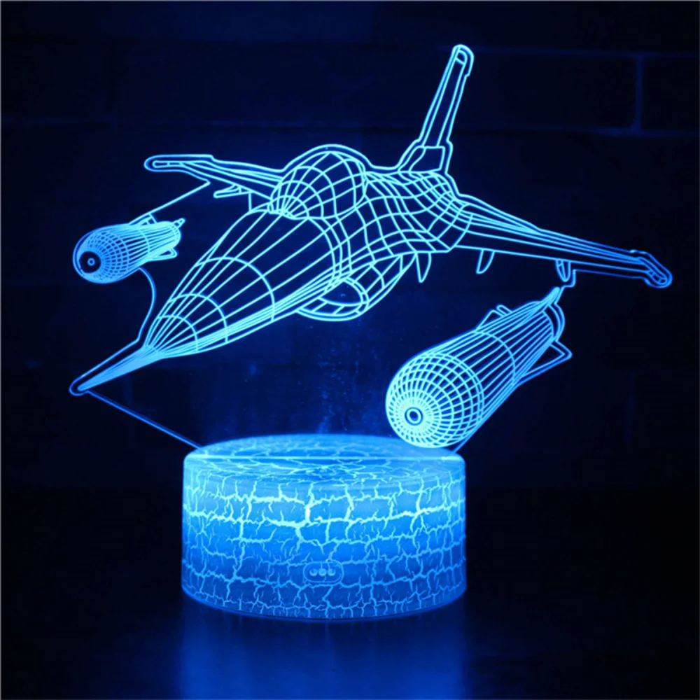 

Warcraft Fighter Jet Plane 3D Illusion Lamp Aircraft Airplane Night Light Bedroom Decor Christmas Gifts for Men Boys Kids Teens