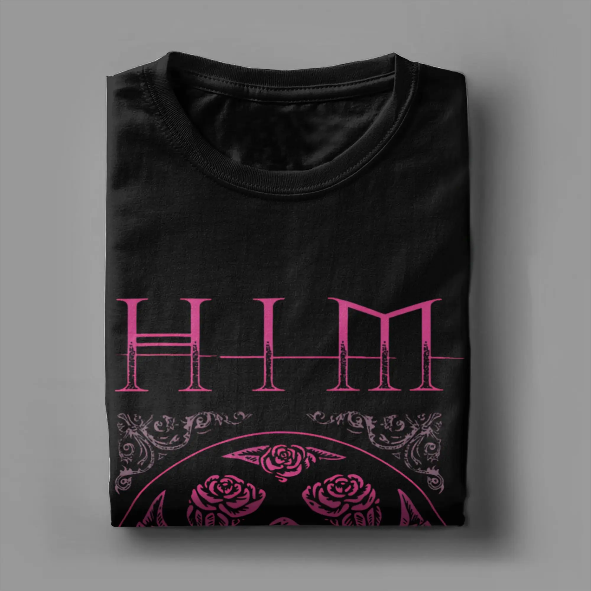 Men's T-Shirts Him Band Pink Vintage Cotton Tees Short Sleeve  T Shirt Round Neck Clothing Birthday Present