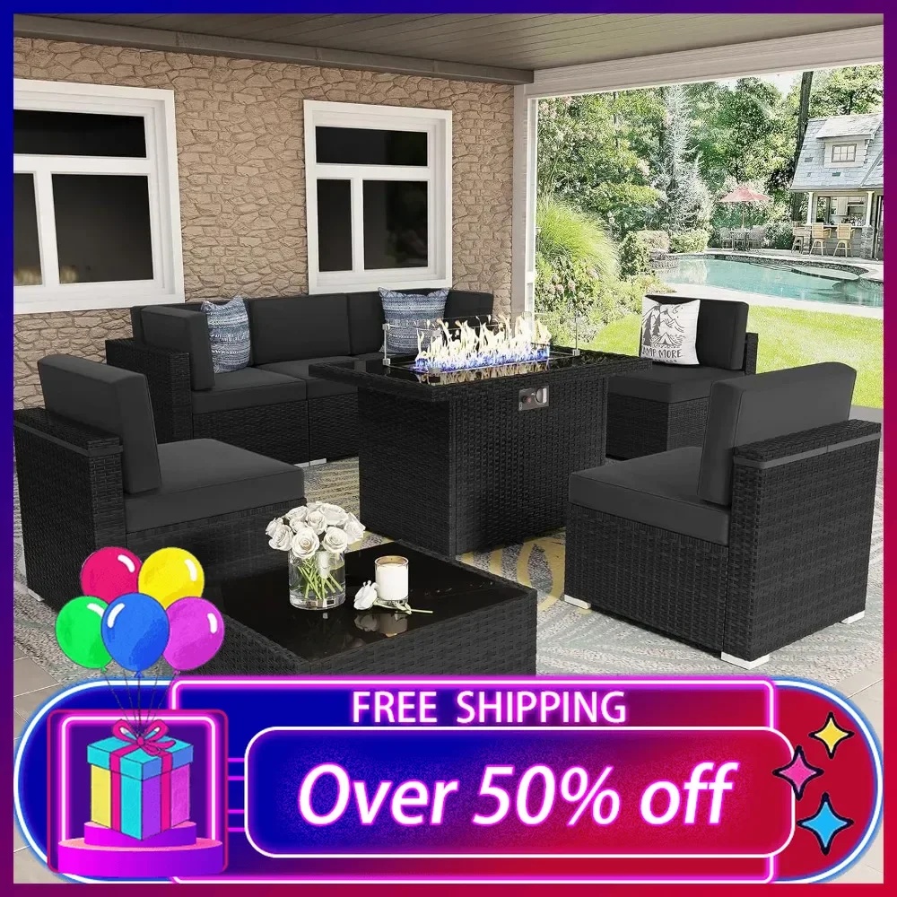 8 Pieces Patio Furniture Set with 44