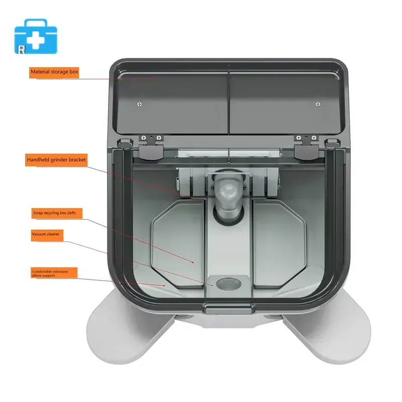 Sandblaster Polishing Box with Dust Collector, Vacuum Extractor Workstation for Lab Use