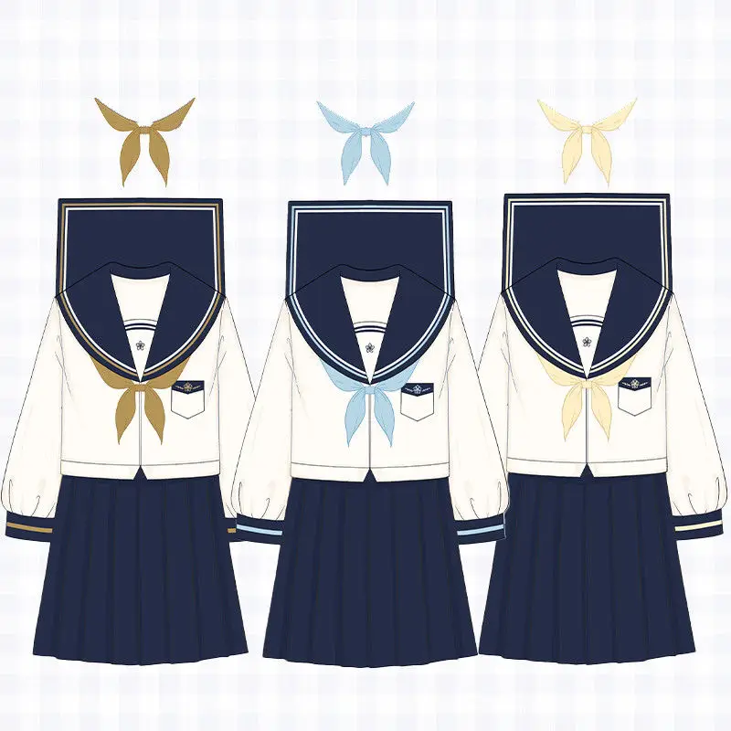 Japanischer koreanischer JK-Uniformanzug, College-Stil, Frühlings-Matrosenanzug, lange kurze Ärmel, drei Farben, optional, niedlicher Stil, Rollenspiel
