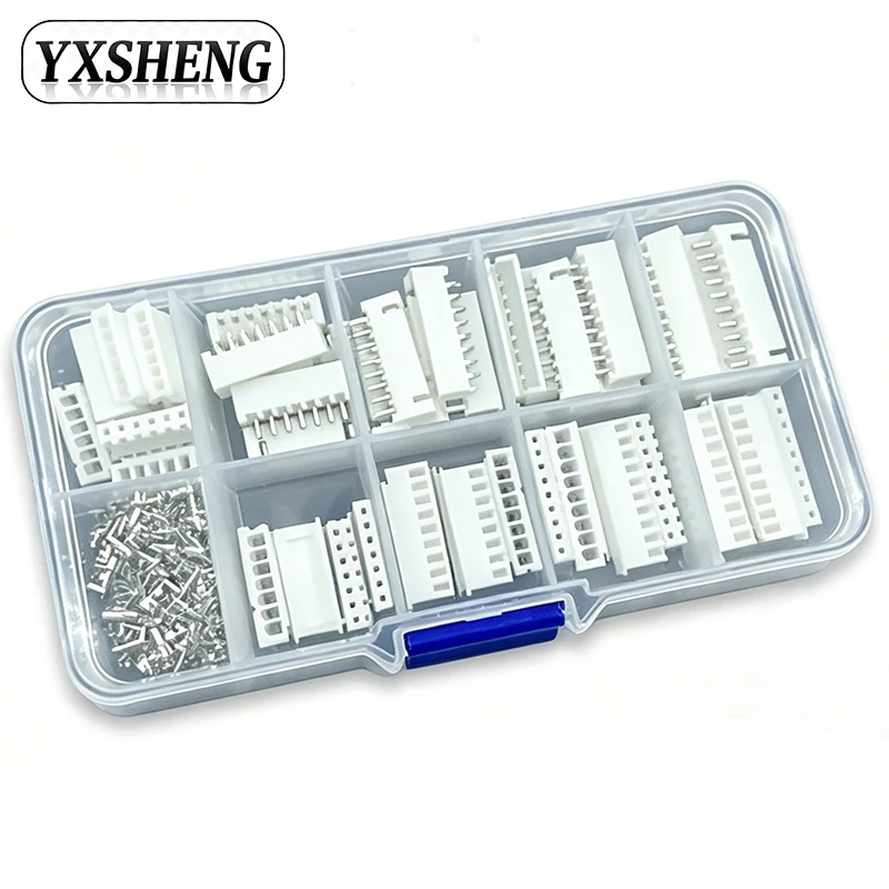 260PCS XH2.54 Terminals Plastic Shell Male Female Plug Socket 6/7/8/9/10 Pin Wire Connector KI With Box XH 2.54 6P 7P 8P 9P 10P