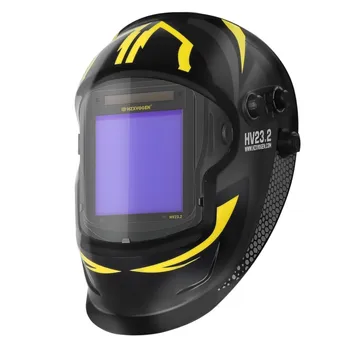 HZXVOGEN welding helmets auto darkening-large viewing screen true color hood solar lithium