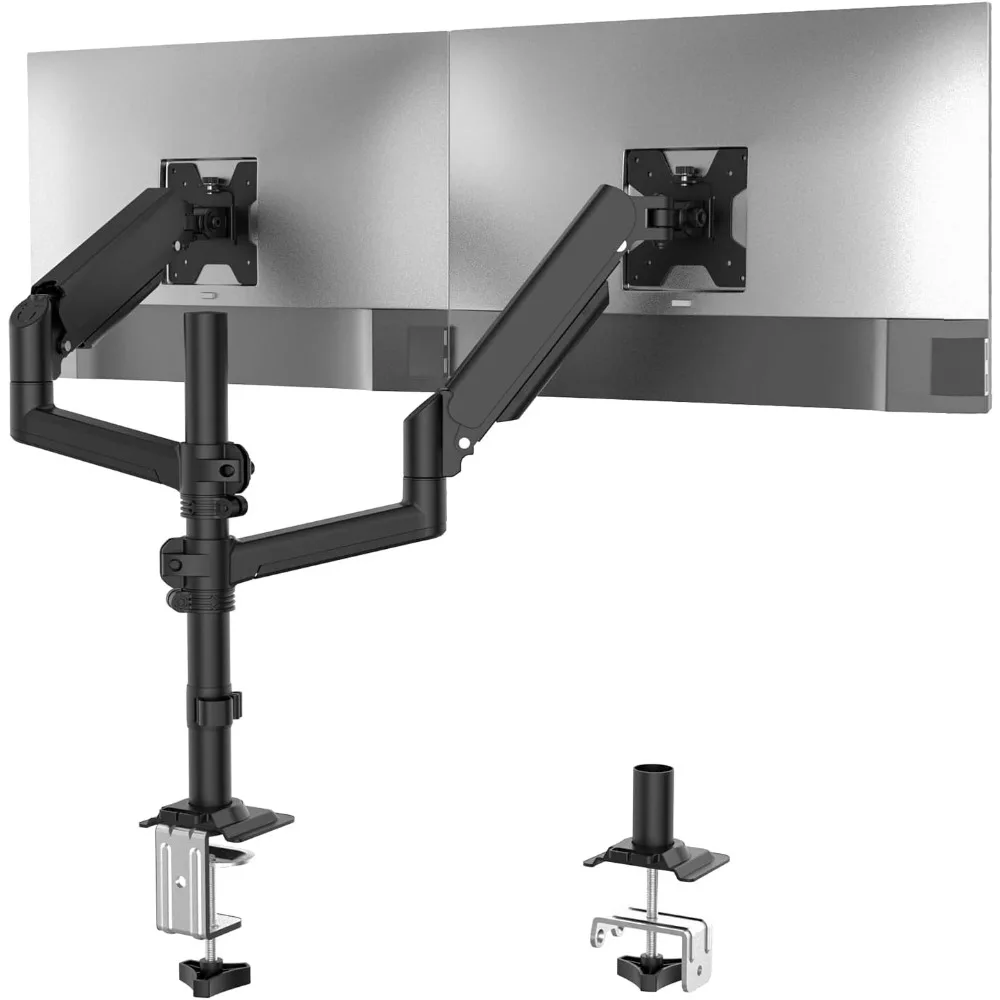 

US Shipping Dual Monitor Mount 13-33 Inch Adjustable Arm Desk Mount with C Clamp Grommet Vesa Bracket Holds 19.8 lbs