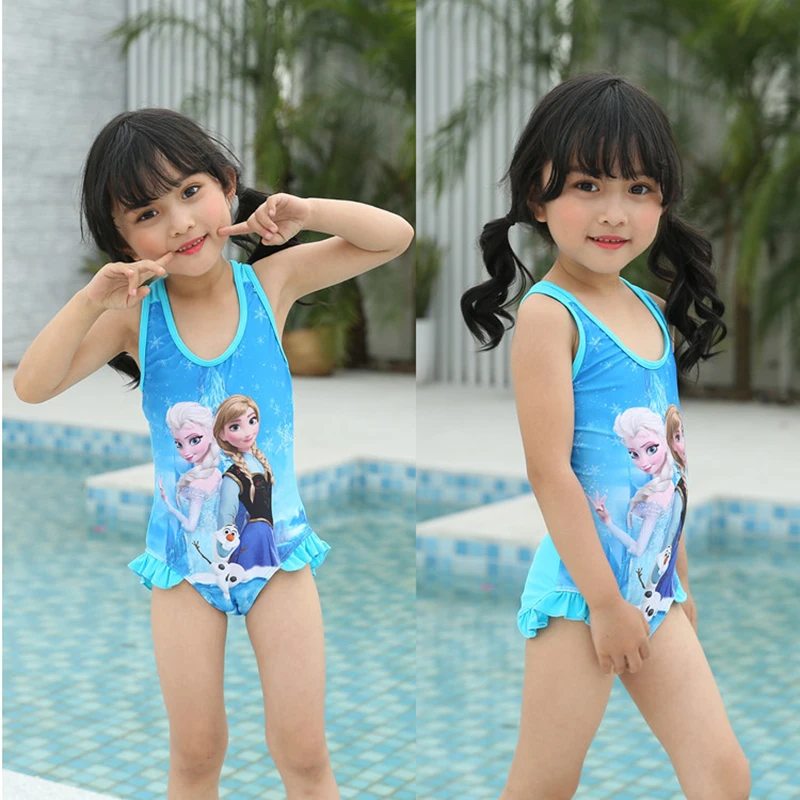 Kid Girl Swimwear Baby Elsa Swimsuit Children Beach Swimsuit Bathsuit Princess Disney Frozen Elsa Anna Bikini