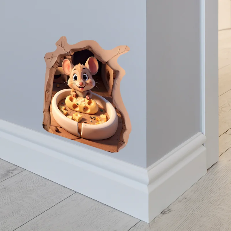 Cartoon Stealing Eat Mice Wall Stickers Children Room Kindergarten Room Living Room Decoration Sticker Self-adhesive Removable