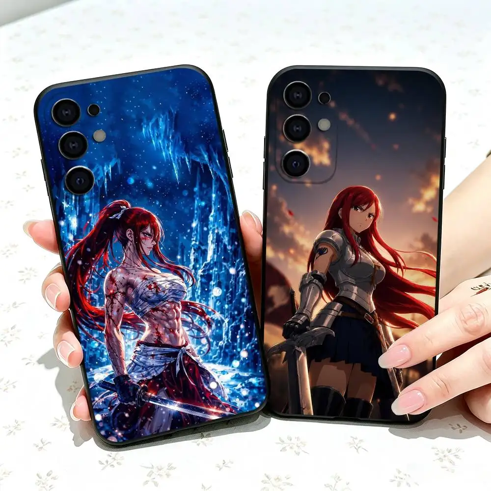 Fairy Tail Lucy Erza Scarlet gift Phone Case For Samsung S25,S24,S21,S22,S23,S30,Ultra,S20,Plus,Fe,Lite,Note,10,Black Cover