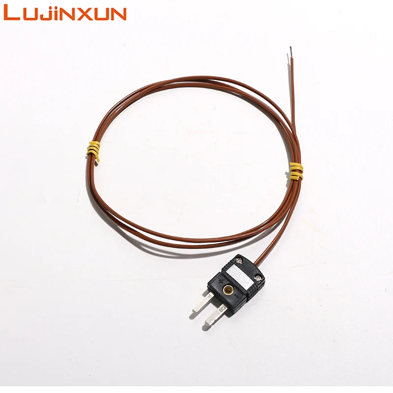 LUJINXUN-sensor de PTFE con enchufe SMPW, TT-J-24-SLE de sonda termopar de alta temperatura, tipo J, longitud de cable de PTFE de 0,5 M-5M, 1 ud.