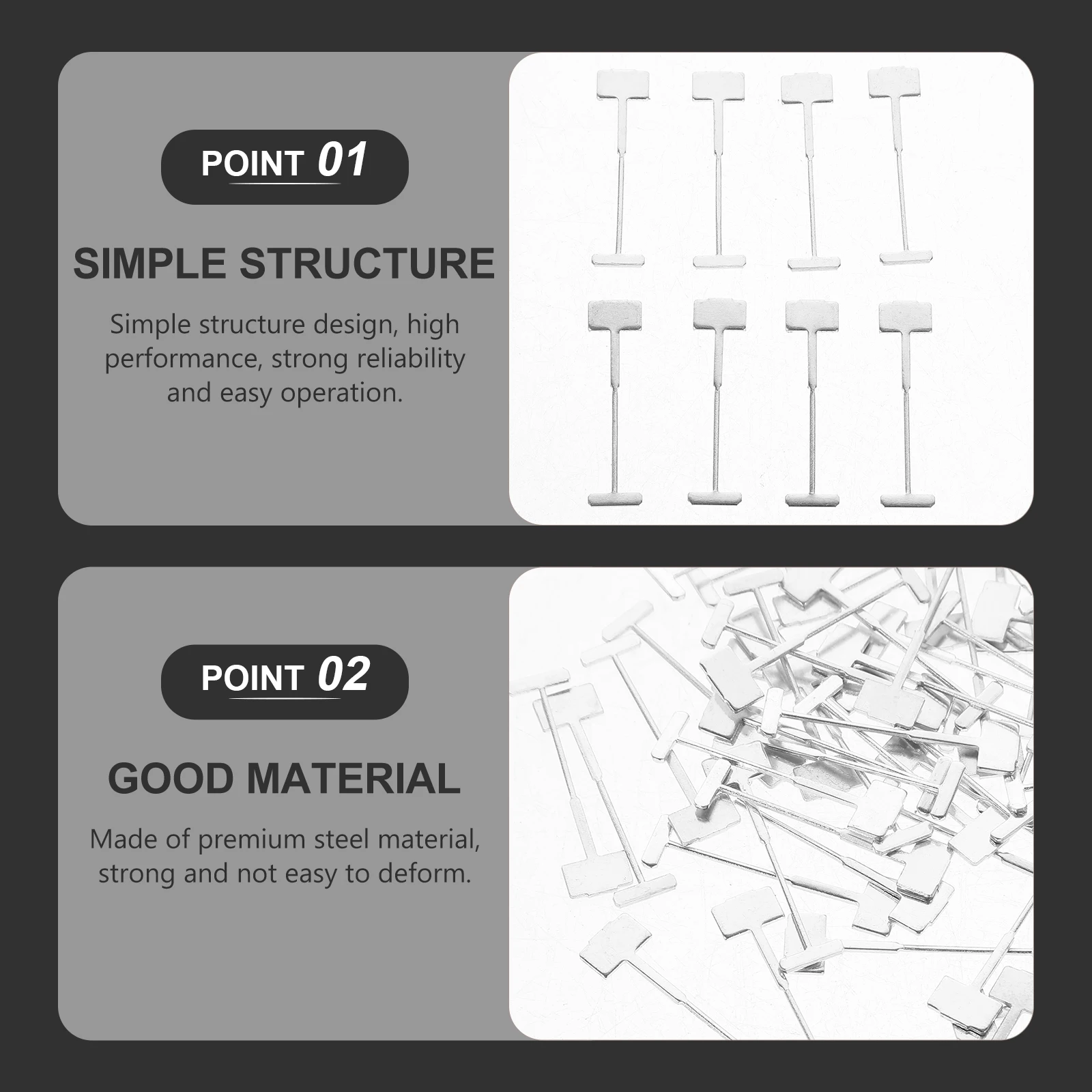 

200pcs Tile Steel Needle Deck Tile Leveling Steel Needle Spacers Floor Leveler Replaceable Pin Construction Tools