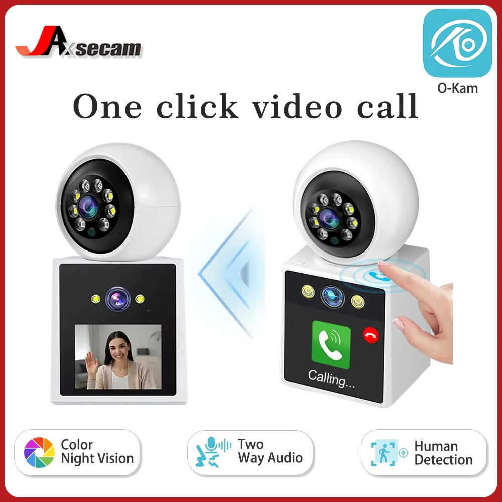 

O-Kam 2K 4MP Dual Lens 2.4 Inch WiFi Video Baby Monitor Two Way Audio Home Security Camera Smart Home Indoor Color Night Camera