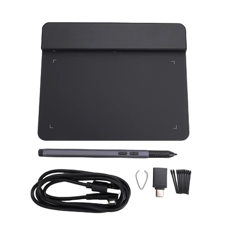 Nueva tableta de dibujo gráfico BOSTO T430 de 4x3 pulgadas con lápiz óptico de 16K, adaptador OTG de 10 puntas para enseñanza en línea Win/MAC/Android
