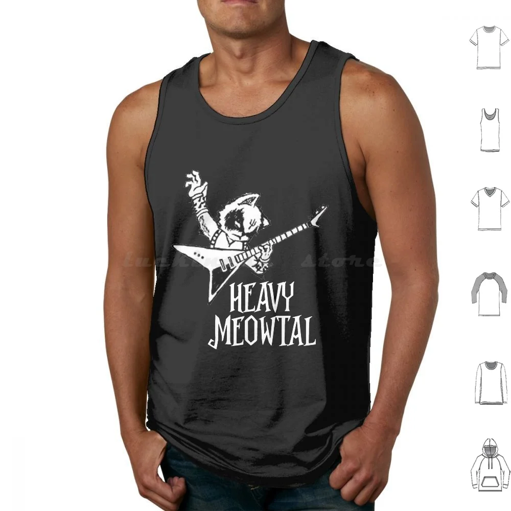 

Heavy Meowtal Tank Tops Vest Sleeveless Cat Heavy Metal Meow Metal Cats Kitten Cute Kitty Music Funny Purr Animal Heavy