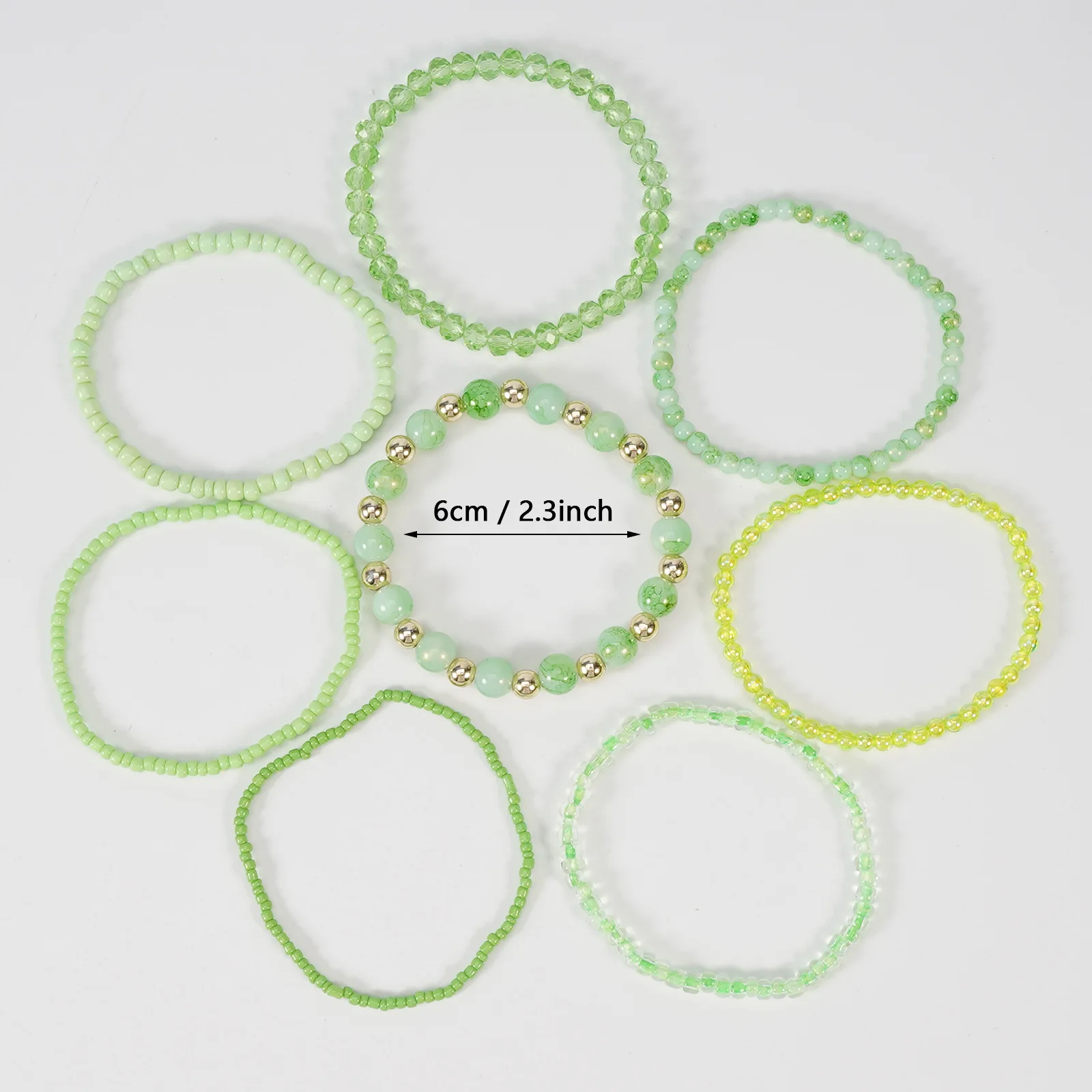 6PC Boho Layered Beaded Bracelet Set, Multicolor Adjustable Gift
