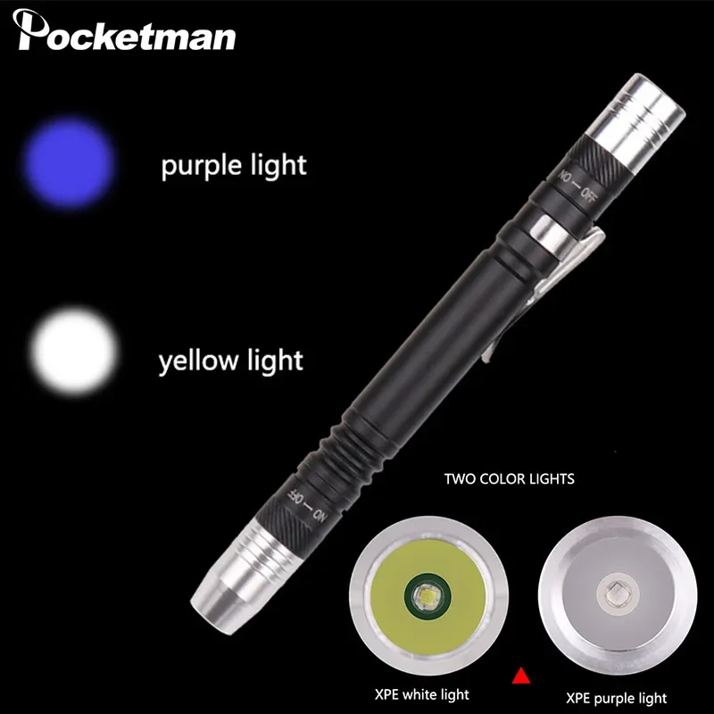 UV Flashlight Professional Medical Pen Light 2 in 1 First Aid Mini Flashlight Torch Pen Flashlight for Doctor Nurse Diagnosis