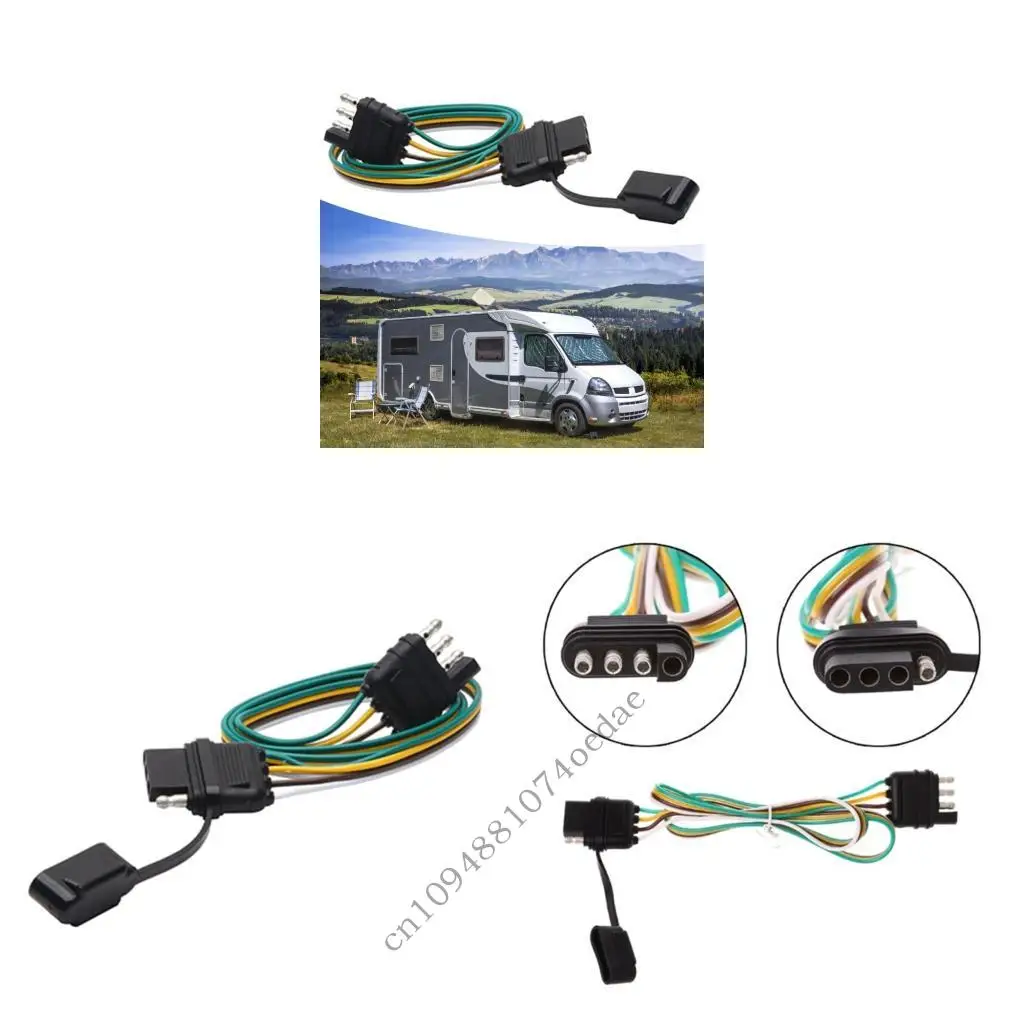 

Strong 4 Pin ABS Trailer Socket Extension Cord Fast Trailer Plugs Socket