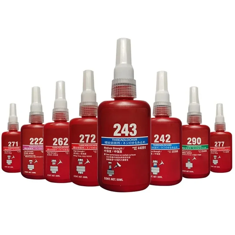 272 Threadlocker Loctite 50 مللي عالية القوة المعدنية المسمار لاصق ختم اللاهوائية الغراء لاصق لخيوط قفل دائم