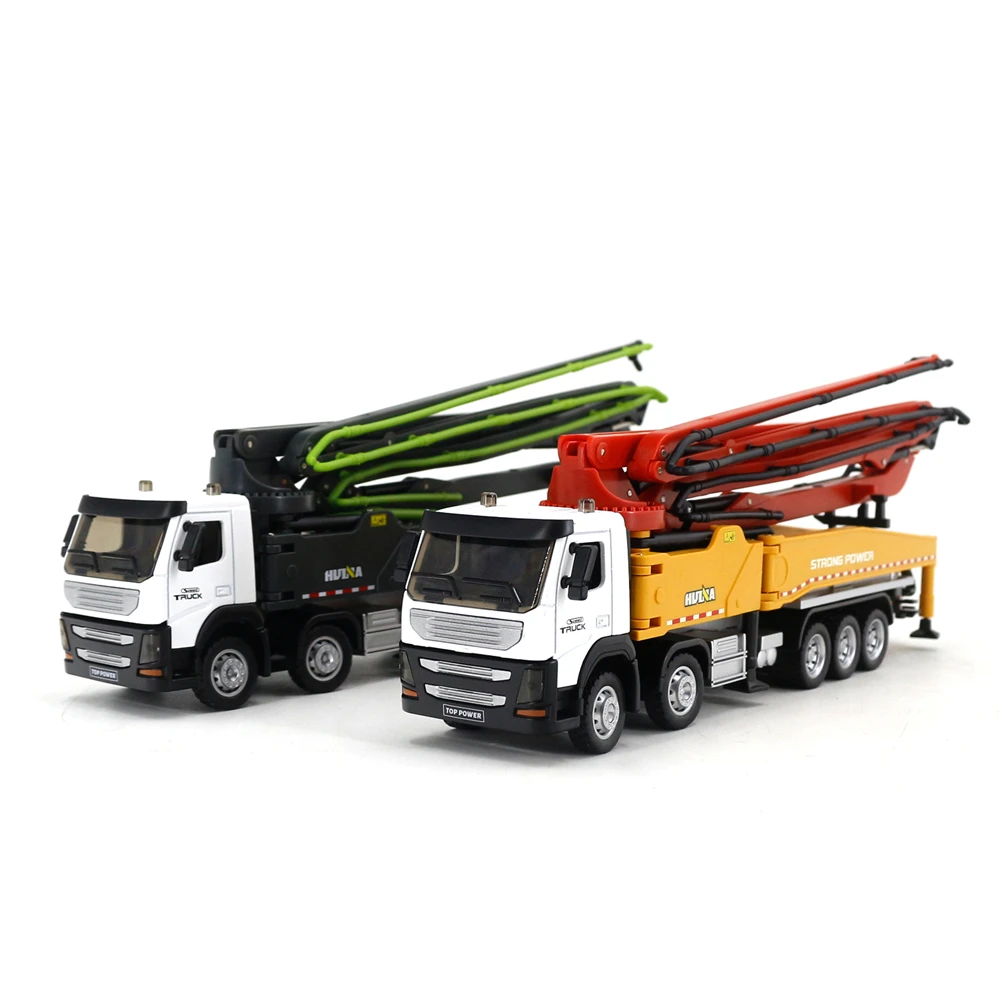 Huina 1:50 static engineering vehicle semi alloy concrete pump truck model ornaments children's toys