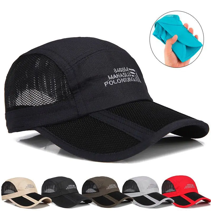 Folding Baseball Cap Mesh Men Women Quick-dry Foldable Sun Unisex Outdoor Hiking Sunshade Snapback Breathable Cap Summer Hats