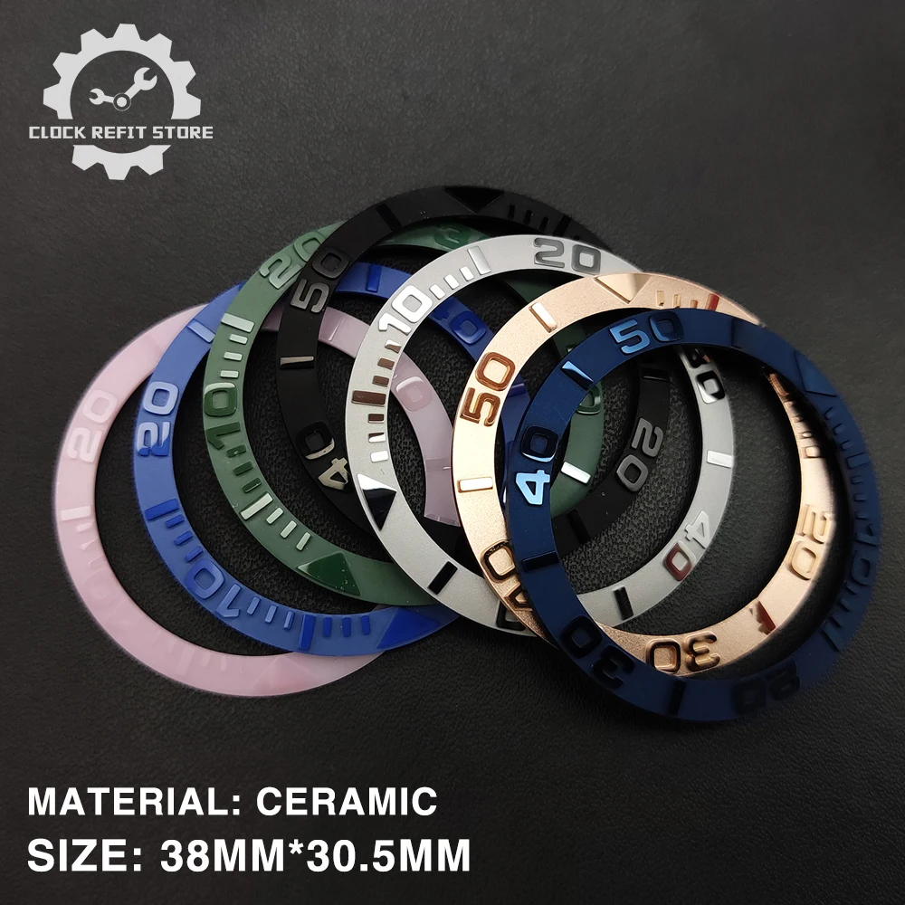 Clock Modification Shop 38mm Bezel High Quality Embossed Ceramic Insert Ring Inner Diameter 30.5mm Fits 40mm Men\'s Watch