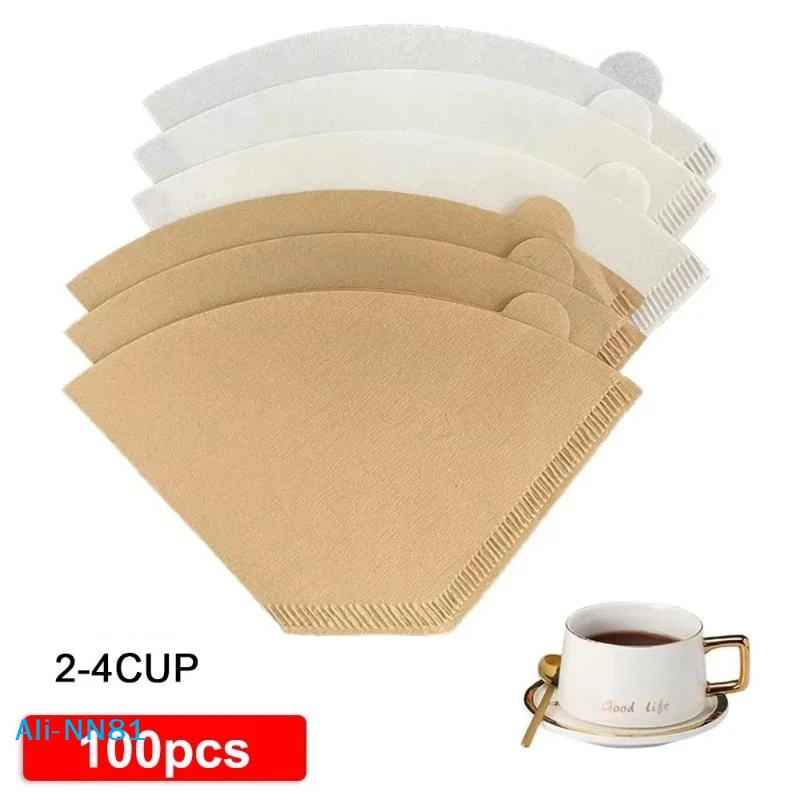 【N】100pcs Environmentally Friendly Log Pulp Paper Coffee Filter Coffee Brewing Filter Bag