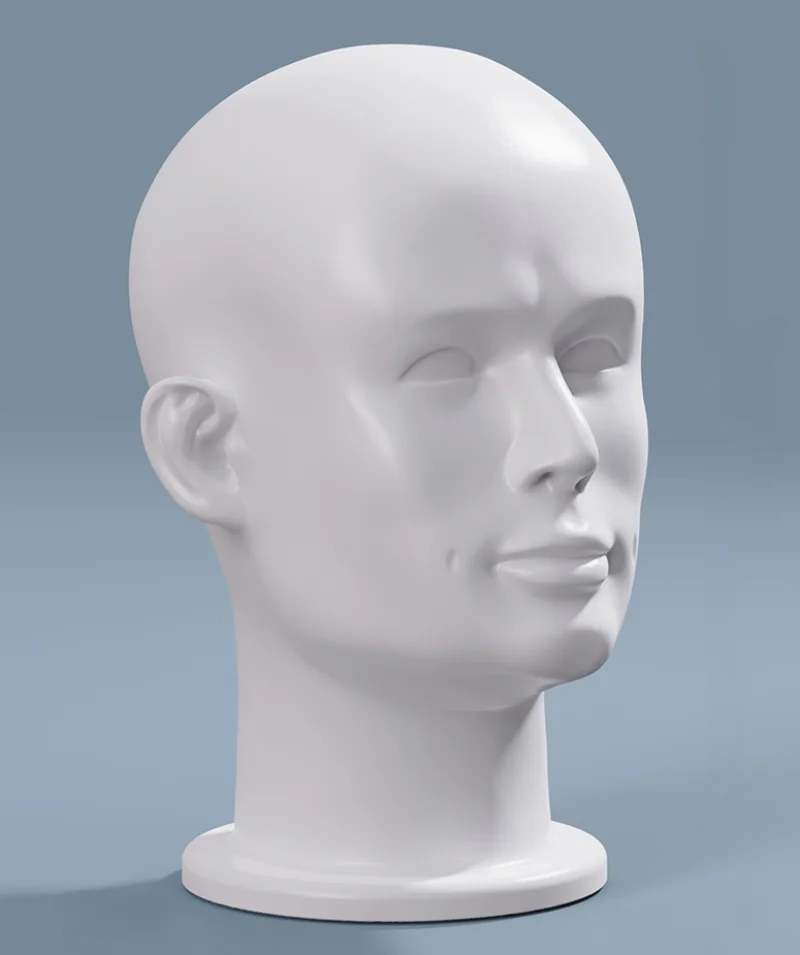 Fiberglass Male Mannequin Heads for Wigs Hats Sunglass Headset Display