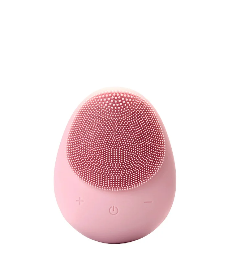 Electric Silicone Cleansing Home , Use Silicone Waterproof  Base Rechargeable Acoustic Vibration Sonic Facial Cleansing Brush/