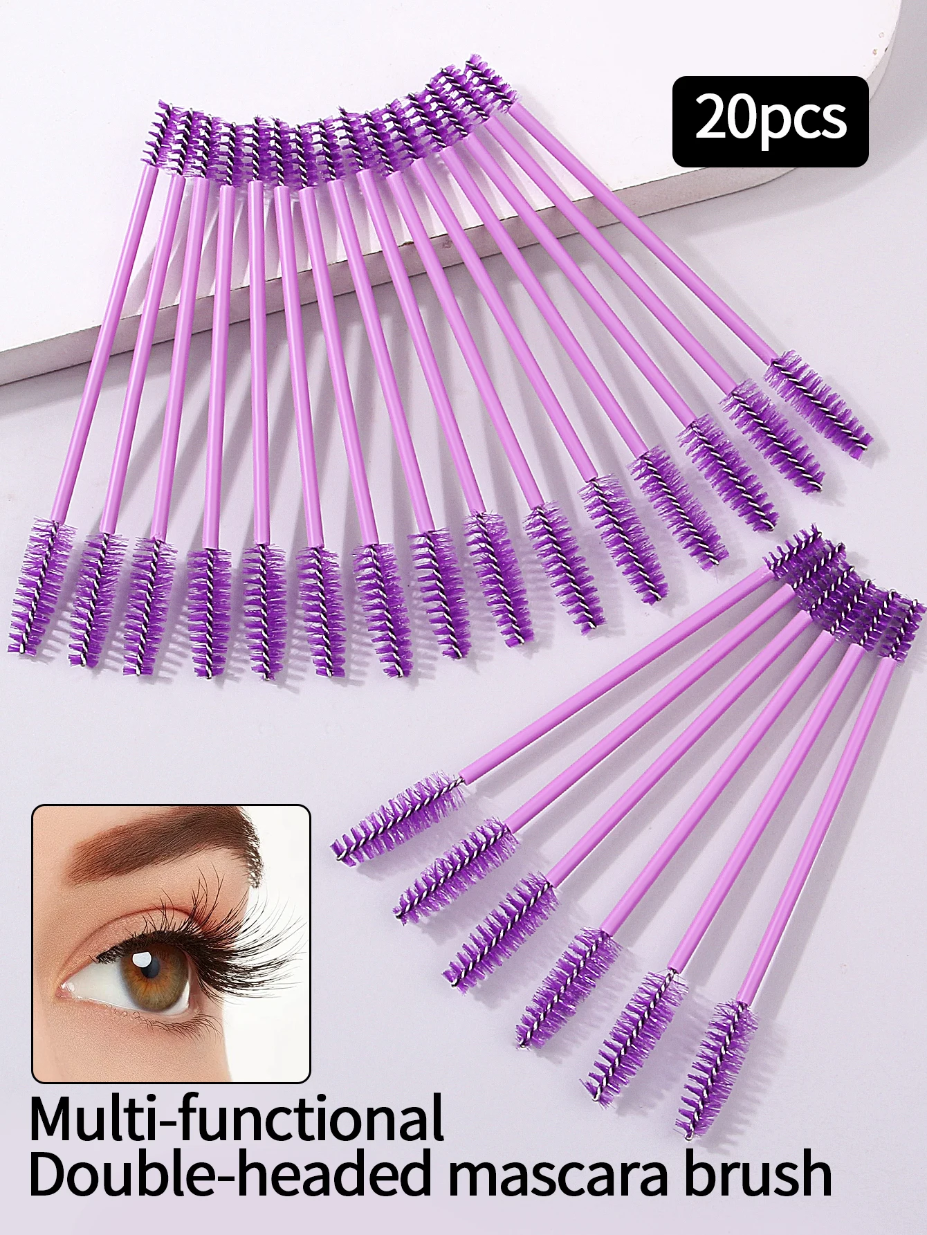 Brosse à cils réutilisable, Extension de cils, brosse à sourcils, baguettes de Mascara, applicateur, bobines, maquillage cosmétique, 20 pièces