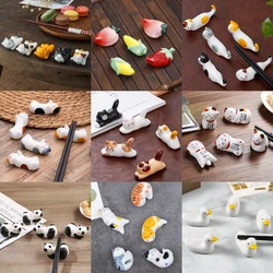 5pcs/Set Chopstick Rest Chopsticks Pillow Cute Cat Chopsticks Forks Holder Chopsticks Holder Spoon Holder Home Decoration New