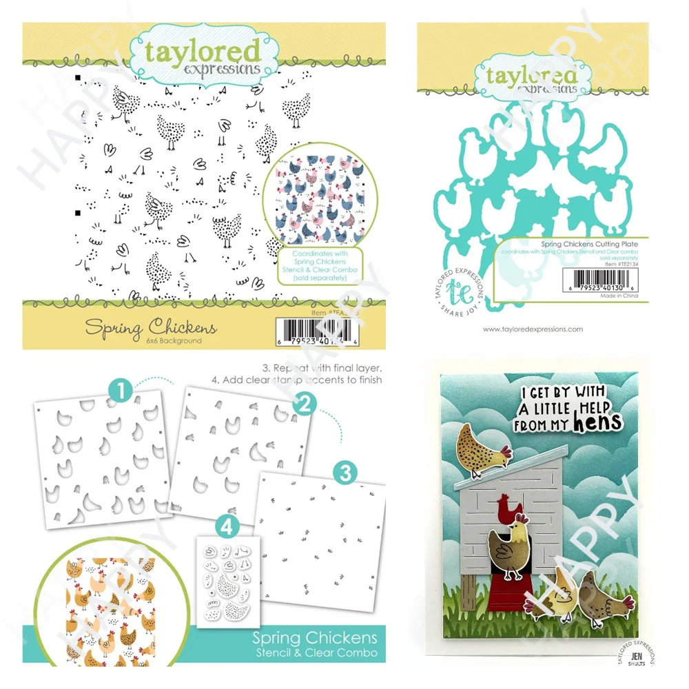 Spring Flower Cut Dies Stencils Chickens Background Stamps Scrapbooking Album Greeting Cards Decoration New Embossing Template