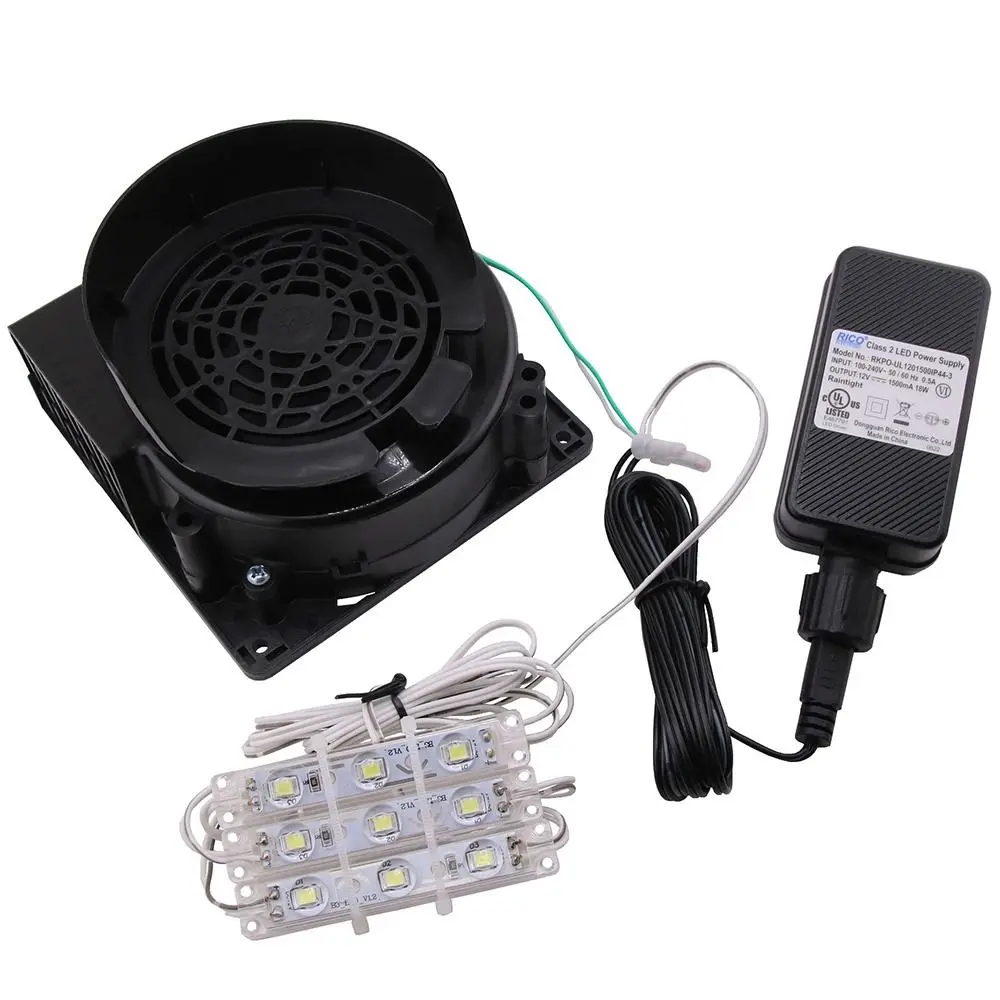 

Replacement 5500RPM Inflatable Air Blower Durable Universal Air Fan Motor 3-LED Light Strings Fan Blower