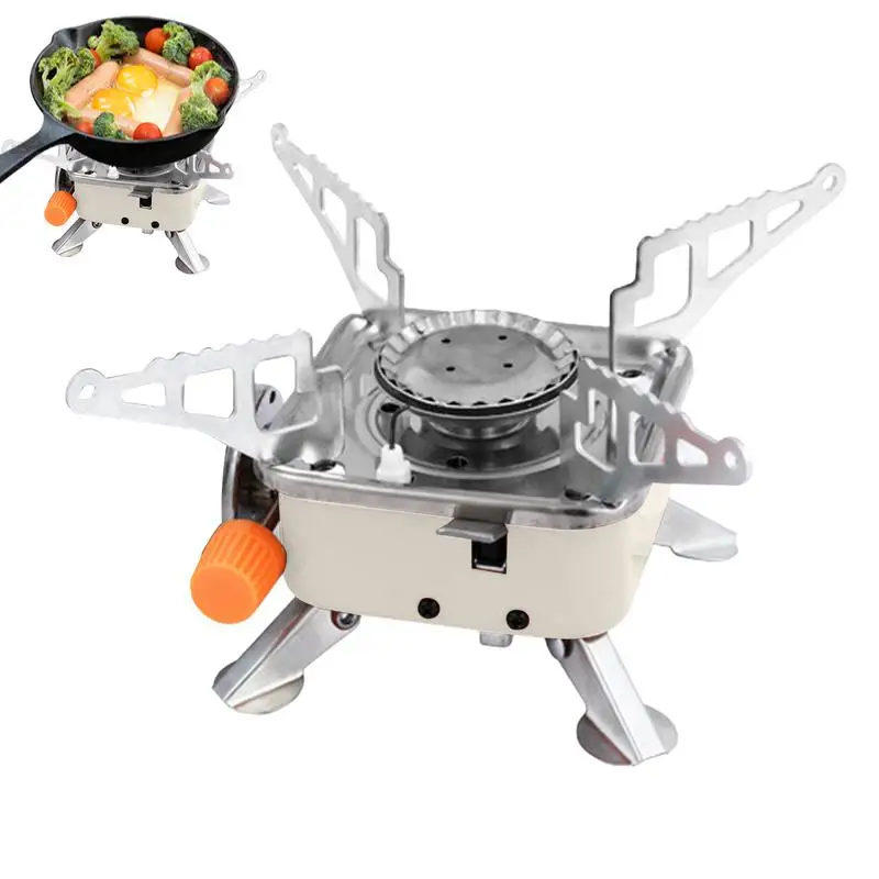 

Cassette Stove For Camping Mini Portable Camper Stove Energy Saving Stable Camping Supplies Multifunctional Safety Windproof