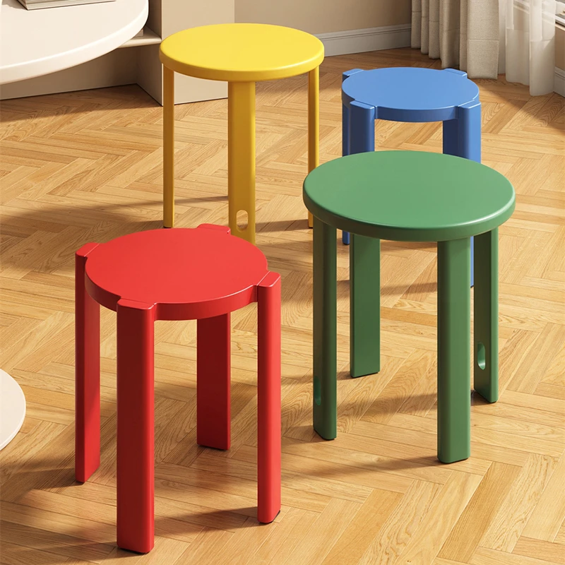 

Набор деревянных стульев 4-в-1: табуреты из массива дерева, штабелируемые круглые табуреты для дома, стулья для обеденного стола, дополнительные места для сидения
