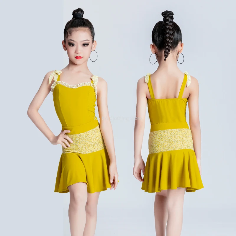 Rumba Samba Latin Dance Costume Girls Dance Clothes Kids Training Competition Salsa Tango Dance Dress Child Ballroom Dresses