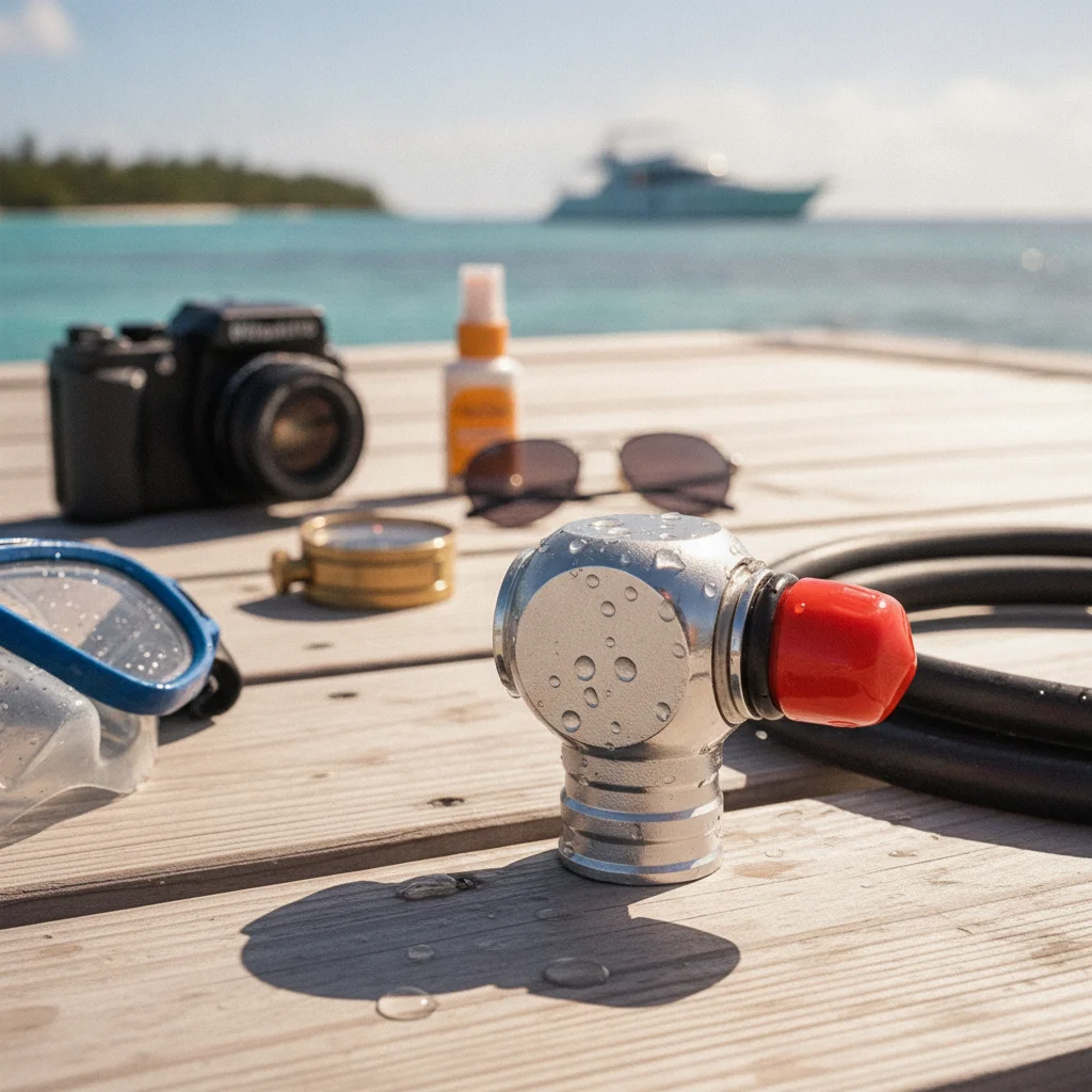 Scuba Regulator Hose Swivel Adapter Compact Regulator Hose Swivel Adapter Fitting Chrome-Plated Long-Lasting for Divers