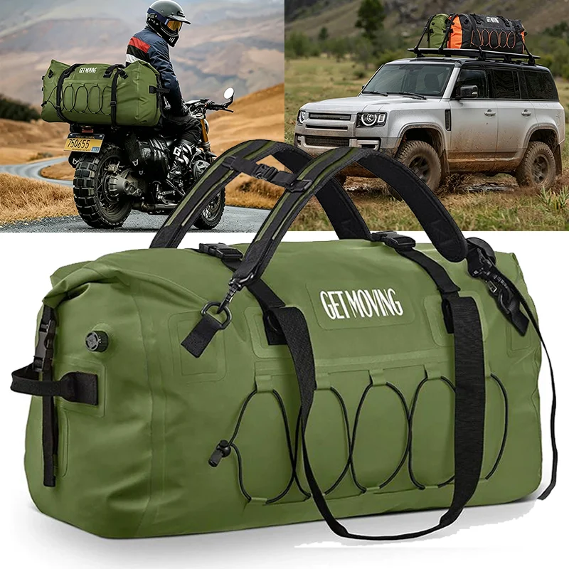 Motorcycle Waterproof Tail Bag Motorcycle Rear Seat Bag Large Capacity Luggage Pack Camping Adventure Travel Storage Backpack