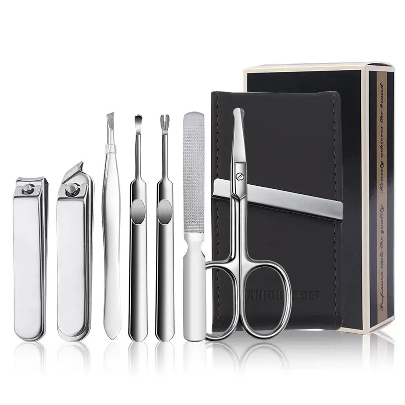 

Manicure Set Personal Care Nail Clipper Kit 7 In 1 Professional Pedicure Set Grooming Kit For Men Elder Patient Nail Care