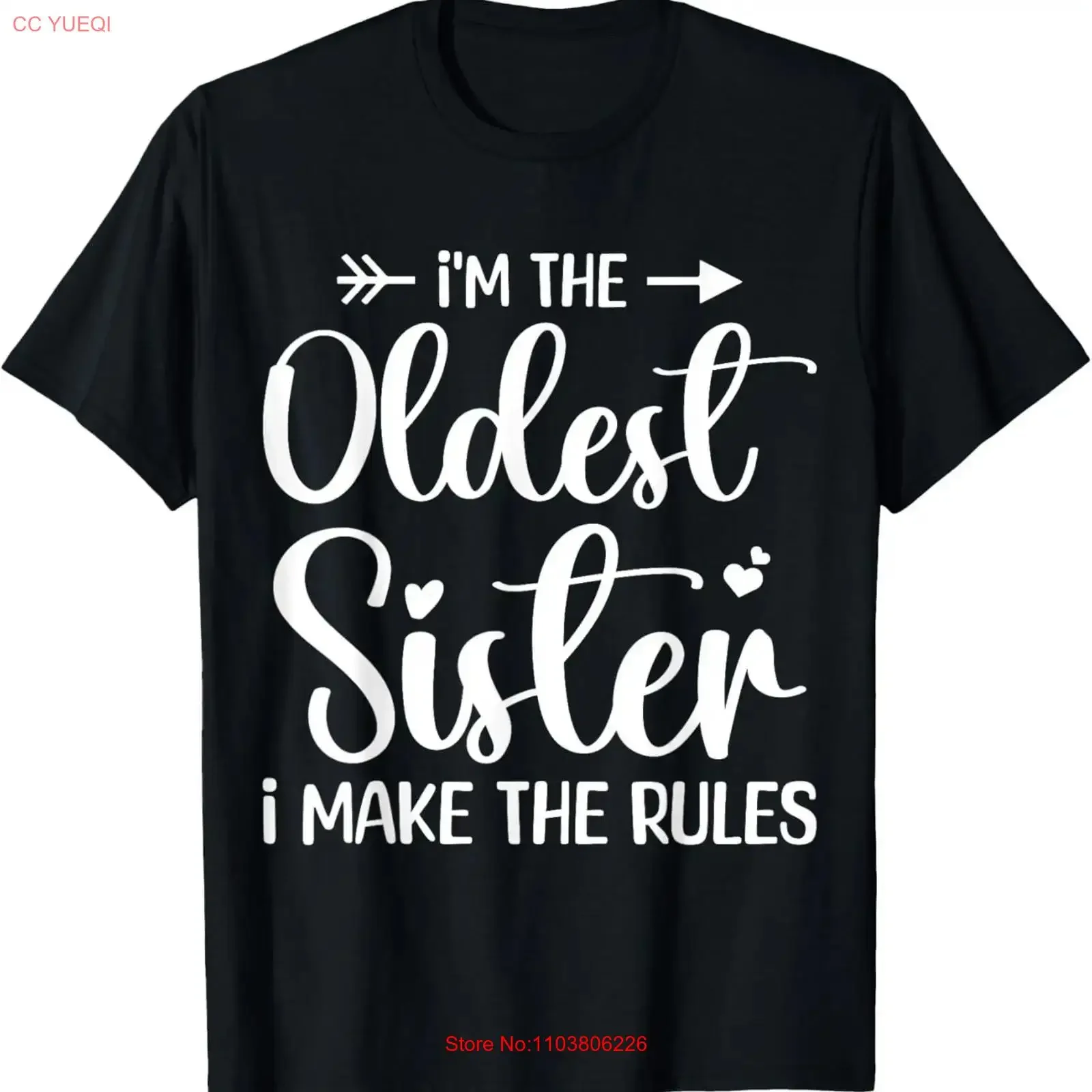 Забавная семейная футболка «Я старейшая сестра, я делаю правила», винтажная, растянутая, удобная, дышащая, унисекс