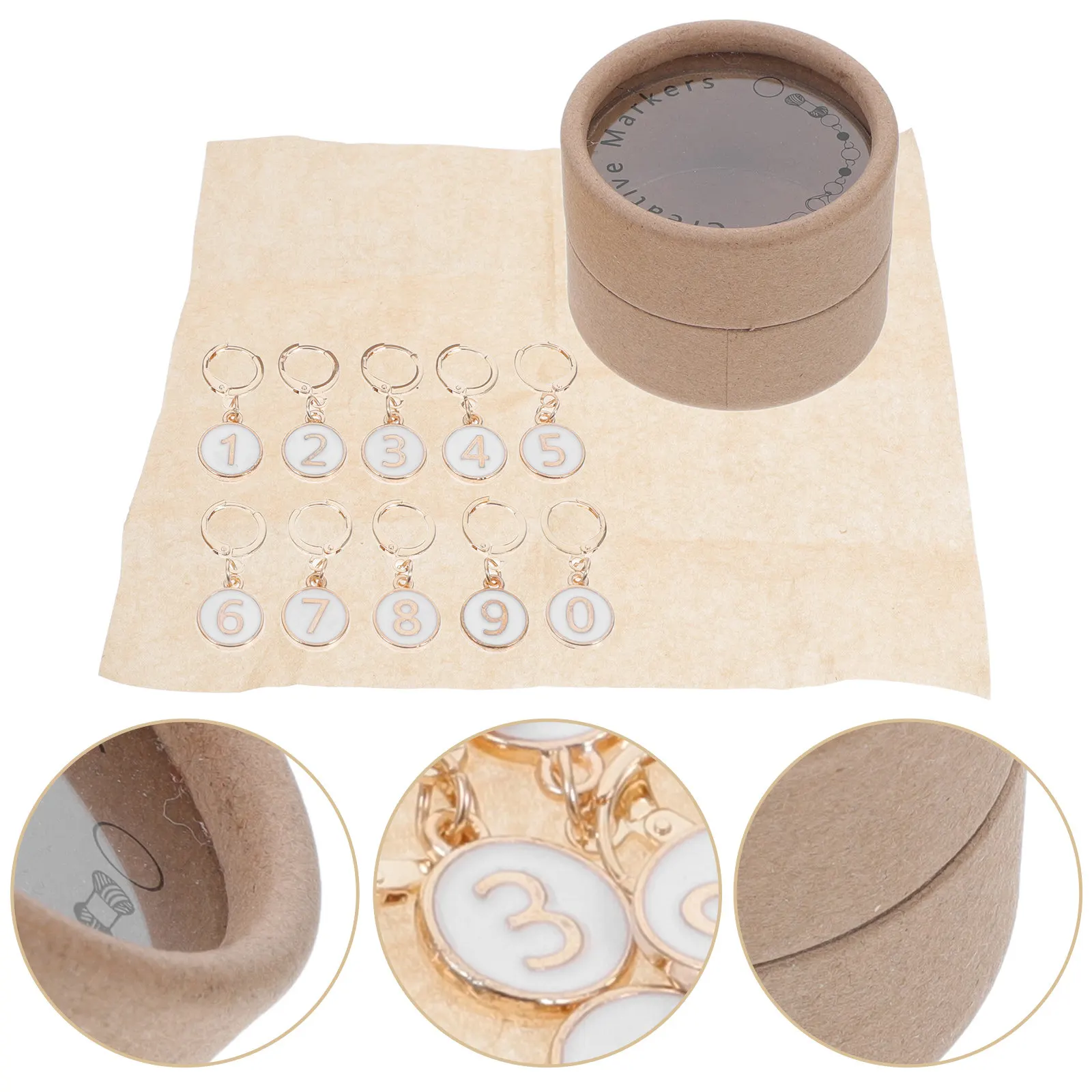 

10 шт. белых маркеров для вязания с номерами 0-9, из сплава, для вязания крючком и спицами, для подсчета рядов