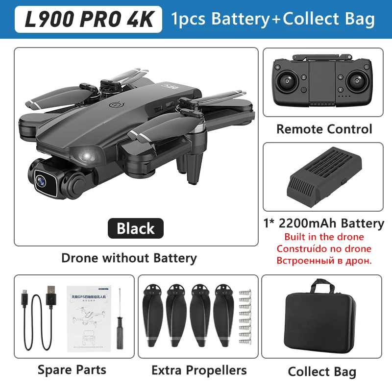 LYZRC L900 PRO 4K Professional HD Dual Camera GPS Drone 5G WIFI Brushless Motor FPV Quadcopter Foldable Aerial Photography Drone
