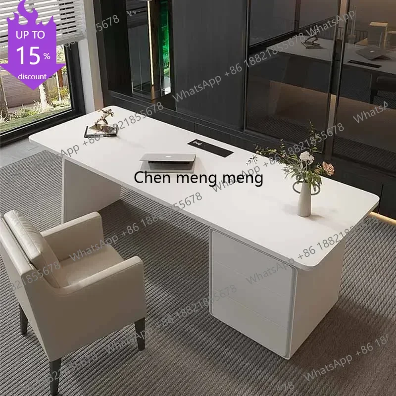 

Водонепроницаемый роскошный офисный стол-тумба G153: современный компьютерный стол для руководителя, белый, с местом для хранения, для учебы и работы, мебель для офиса