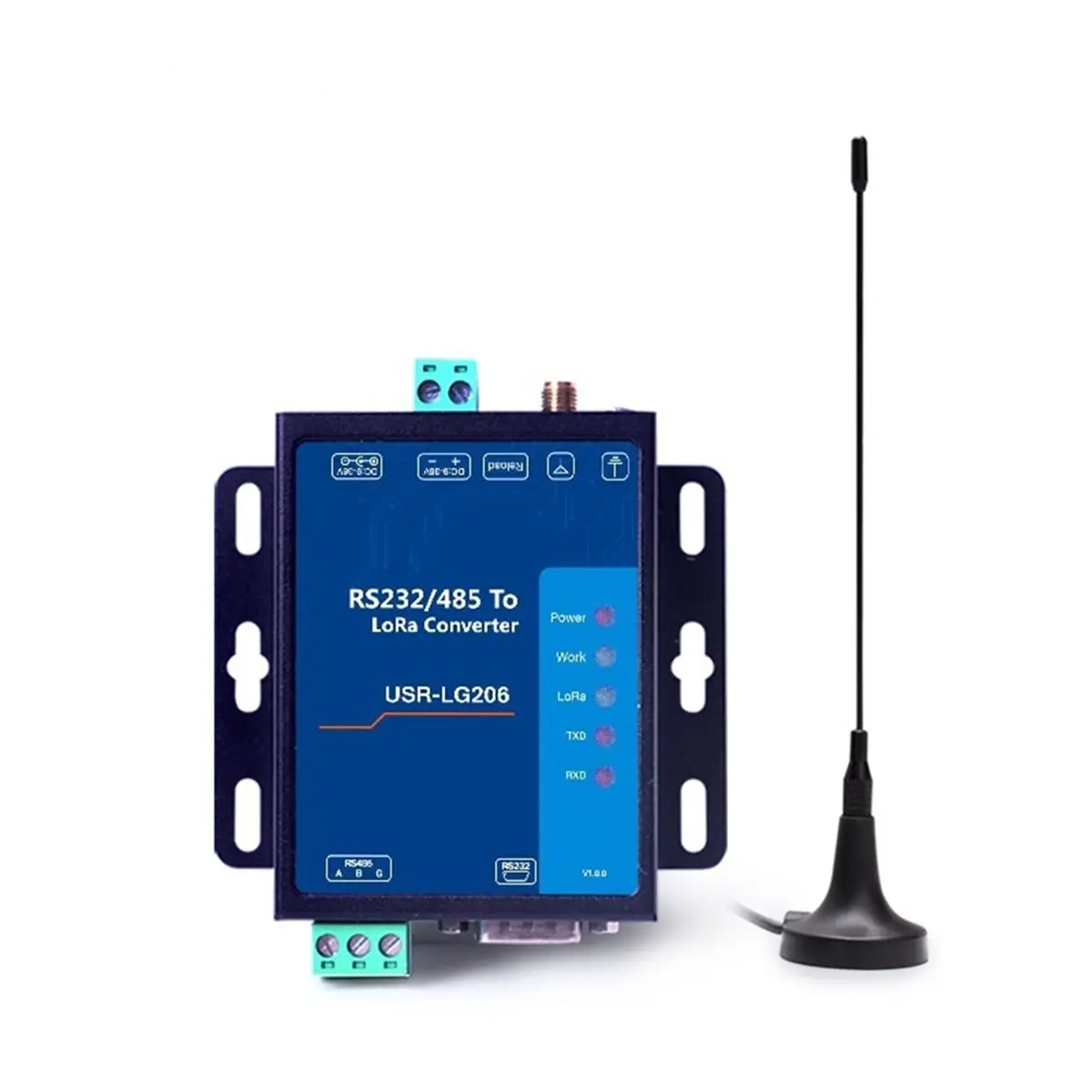 -LG206 Serial RS232 RS485 to LoRa Converter Point to Point LoRa 803Mhz-930Mhz for Metering Oil Field Agriculture (EU)