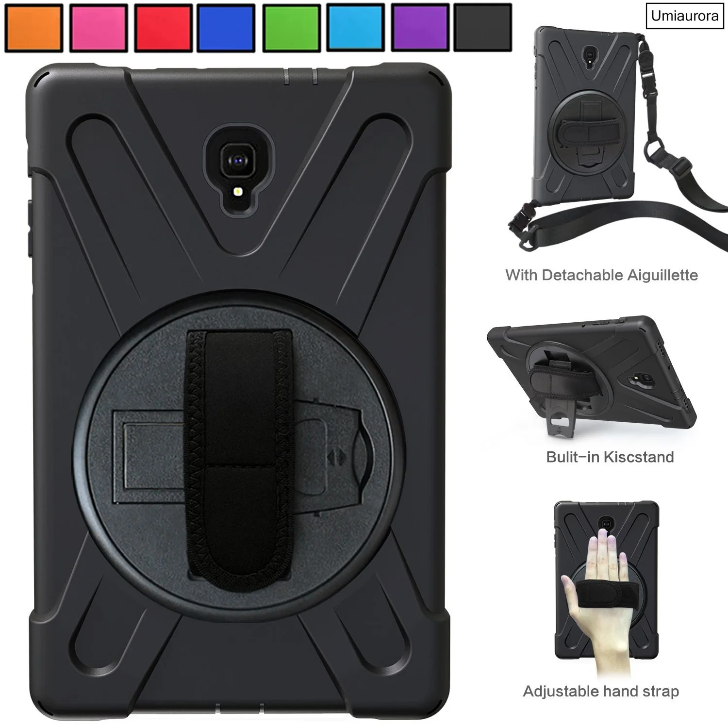 For Samsung Tab A 10.5 inch SM-T590 SM-T595 SM-T597 Heavy Duty Rugged Tablet Case Shockproof PC Stand Shoulder Strap Cover Funda
