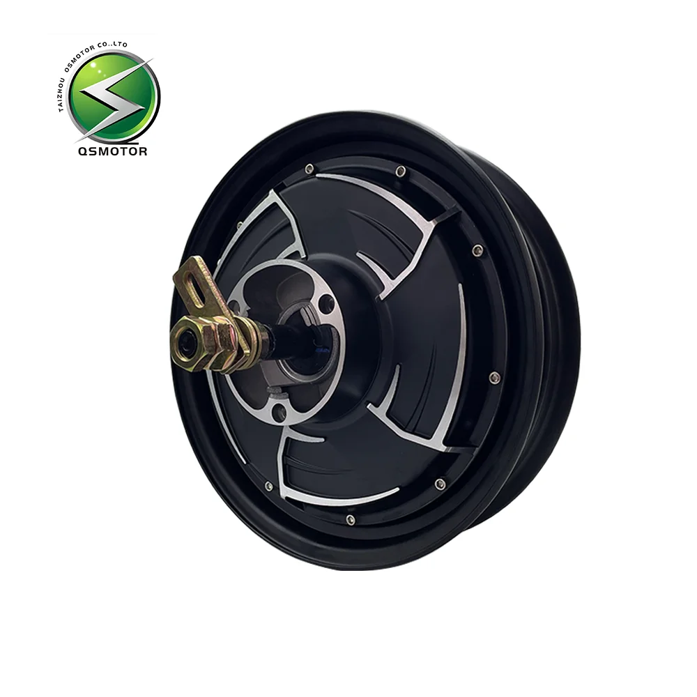 QSMOTOR 10 "V4 1500W40H تعديل فرش تيار مستمر مكبح قرصي المحرك مناسبة للدراجات النارية الكهربائية #5