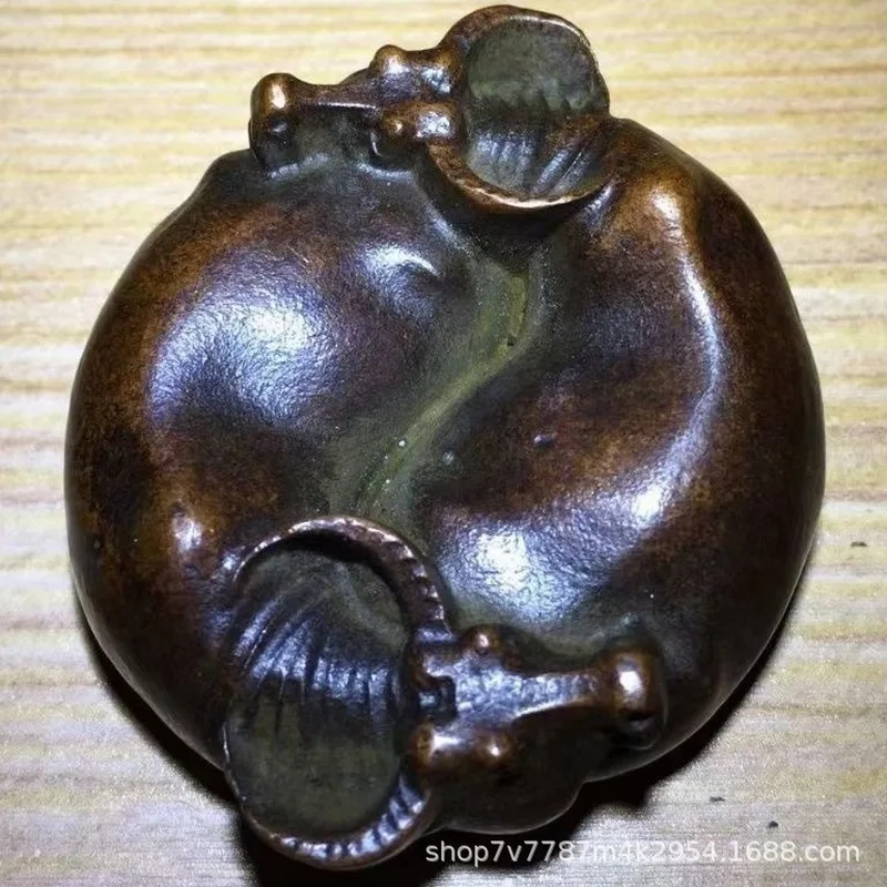 Antique Brass Craftwork: Copper Bull that Changes the Course of Events, Decorative Ornament for Home Living Room