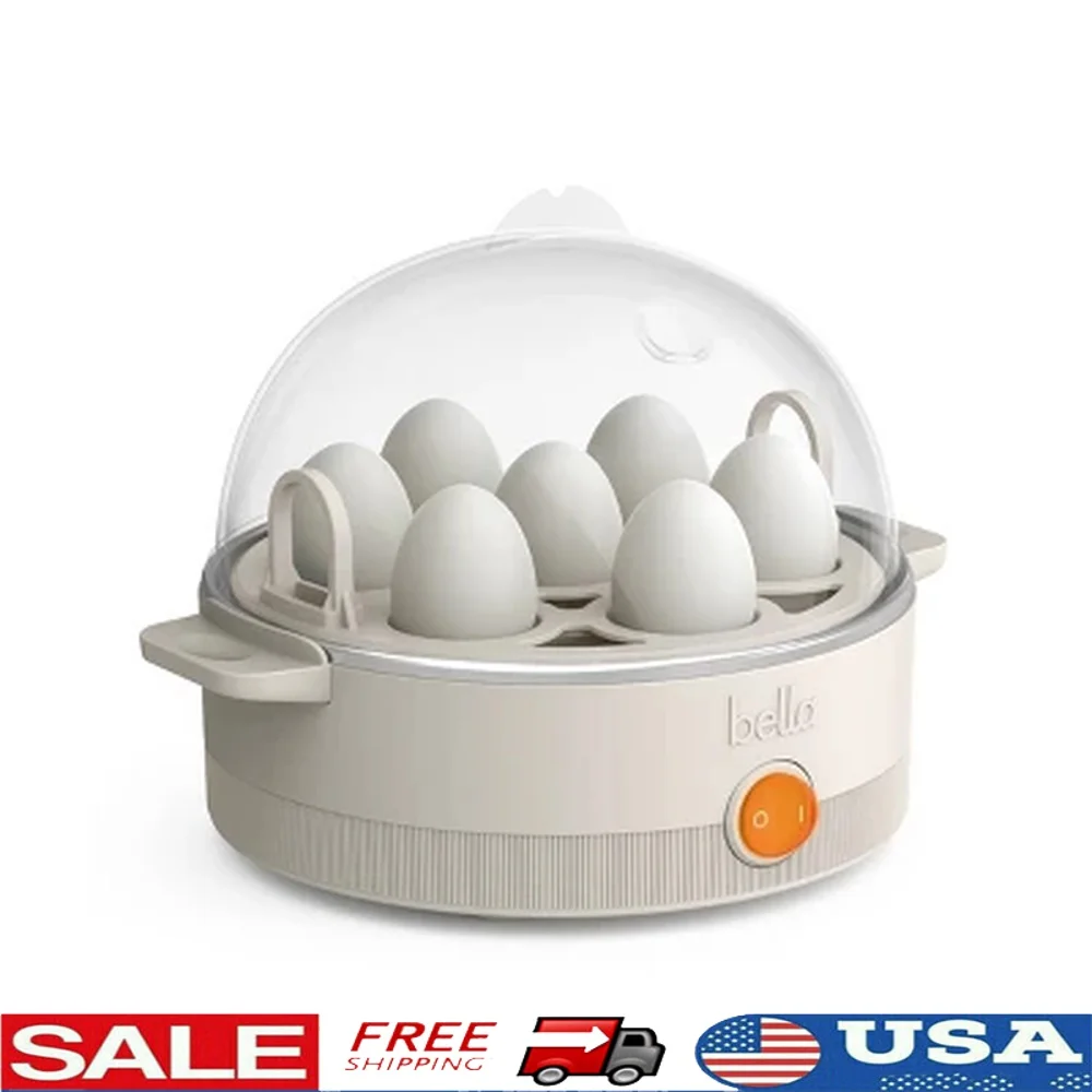 

7 Egg Cooker Electric Egg Boiler Poacher with Measuring Cup Automatic Shut-Off Clear Lid Compact Design Dishwasher Safe Parts