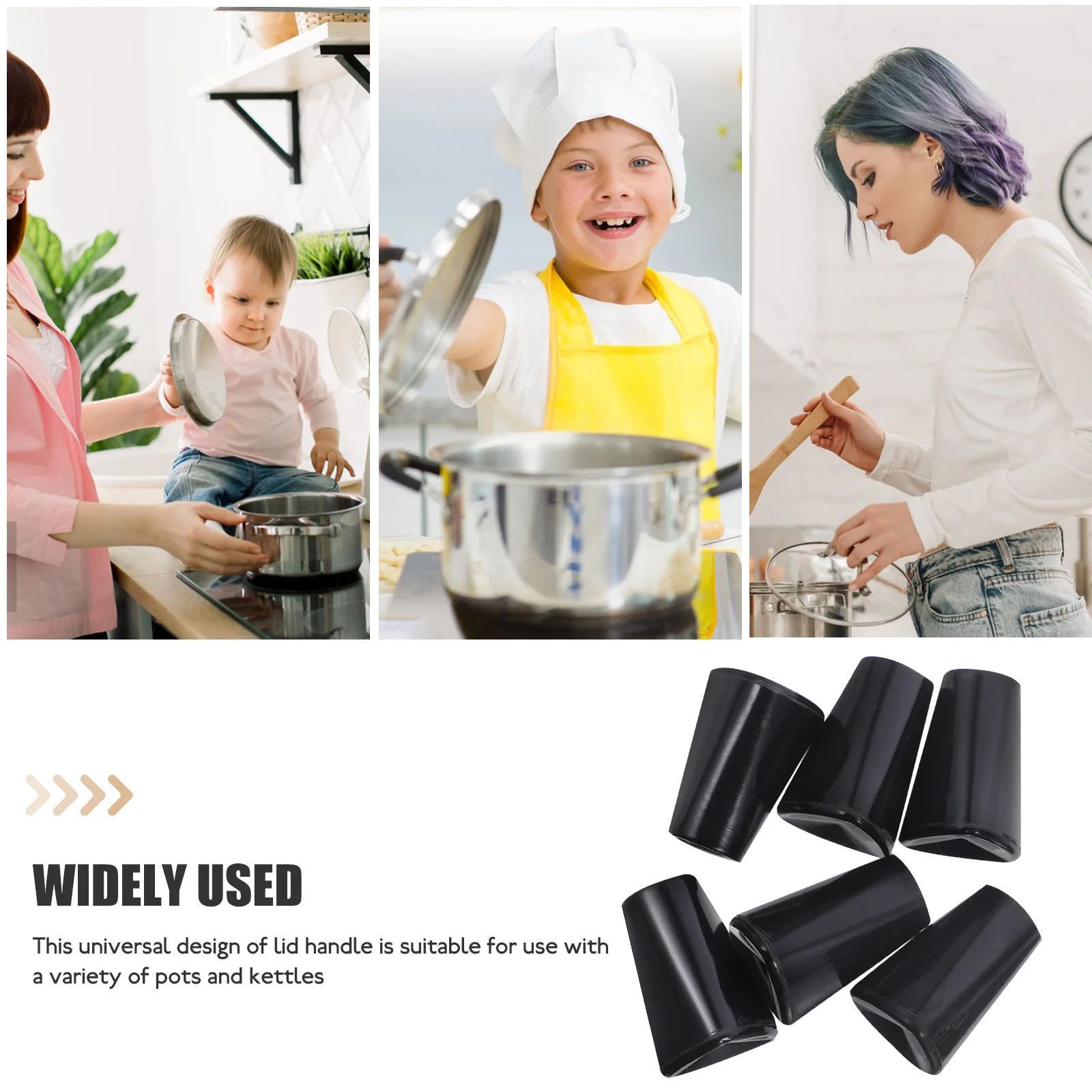 

6 Pcs Universal Pot Lid Knobs Heat Resistant Nonslip Replacement Handles for Kettle Water Teapot Pan Cookware Kitchen
