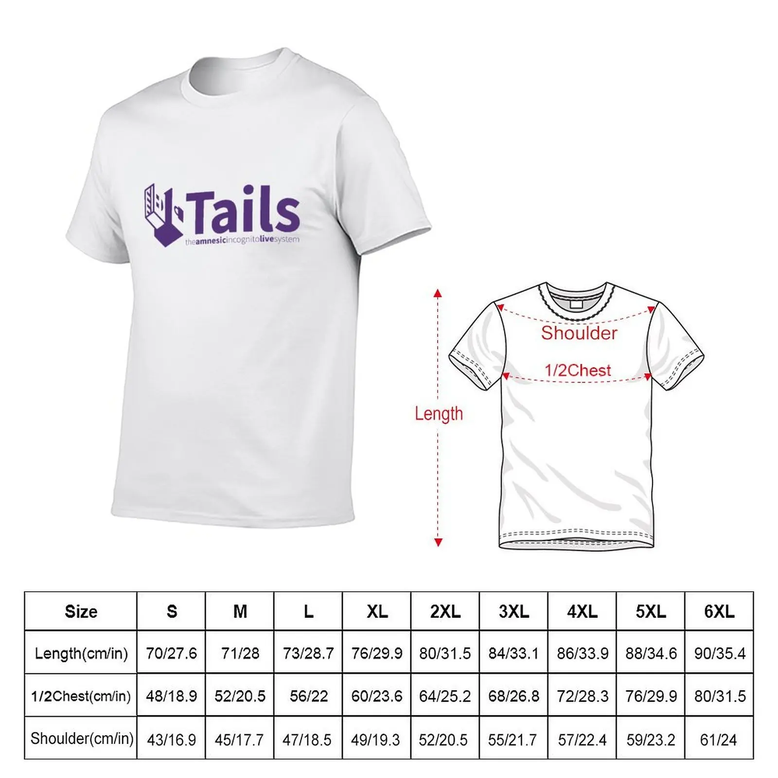 Tails Linux T-Shirt Minimalist Casual Short Sleeve Top