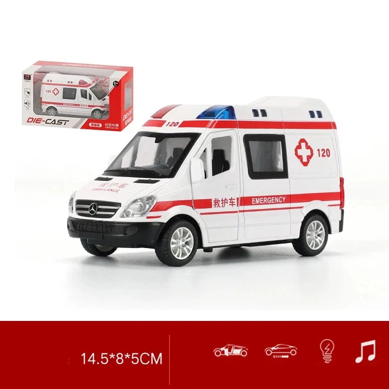 TOPMAYA 1:32 محاكاة سيارة إسعاف نموذج سبيكة التراجع الصوت والضوء يموت الصب سيارة لعبة سيارة خاصة لعبة أطفال هدية B08