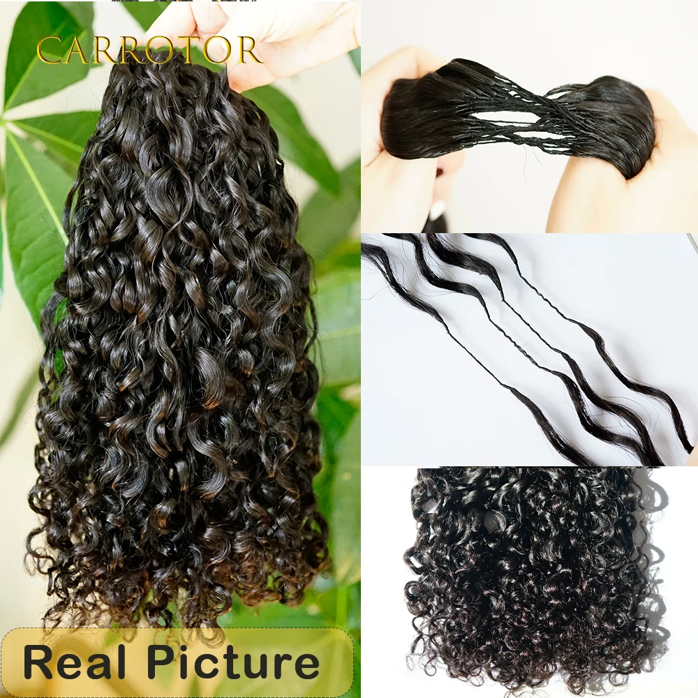 Ekstensi Rambut Keriting Kinky Feather Tanpa Simpul, Ekstensi Rambut Crochet Pra-Pemisah, Rambut Keriting Burma, Rambut Virgin 100% Asli Manusia